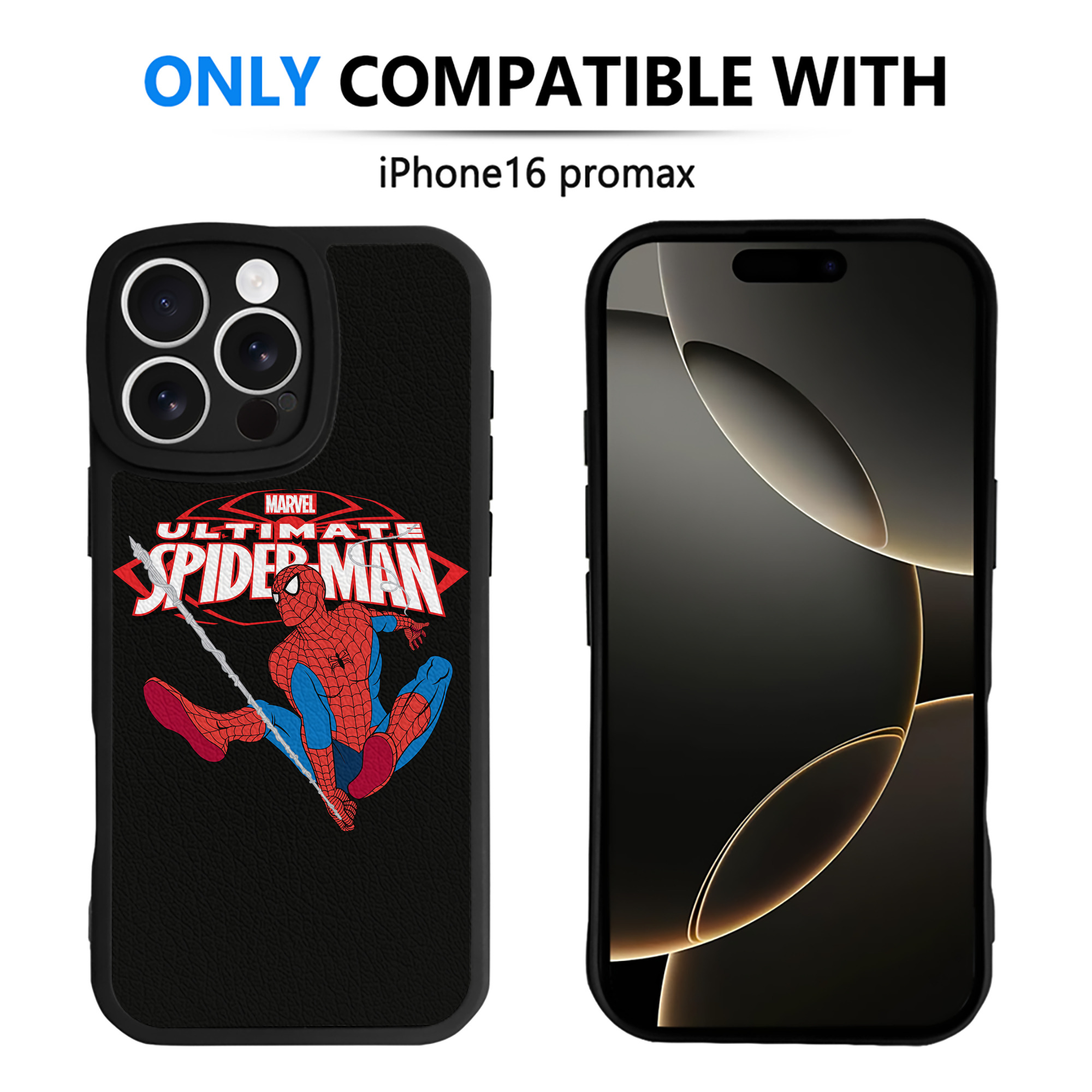 Spider Man スパイダーマン 【iPhone 16シリーズ対応】シリコンスマホケース（レザー調） 材質：シリコン